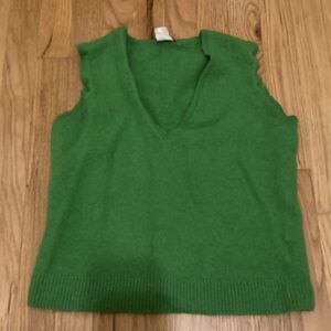 Green V-Neck Women's Sweater
